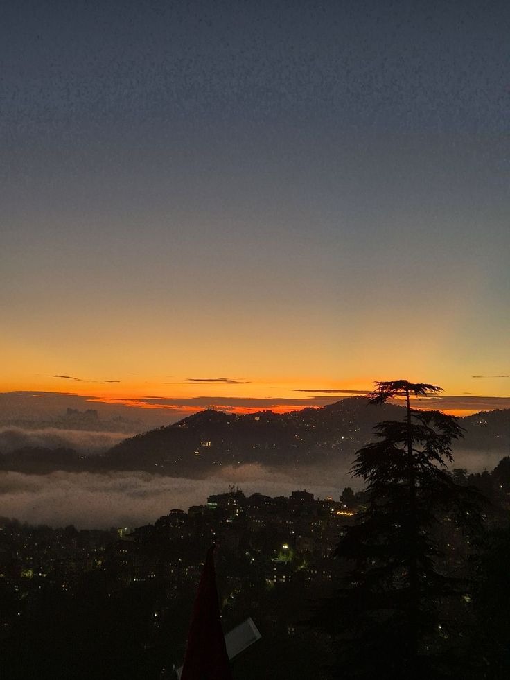 Shimla Mall Road sunset view with heritage colonial buildings